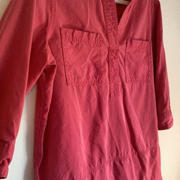 Westbound Petite M Raspberry 3/4 Sleeve Blouse With Split Neckline & Pockets - Picture 4 of 7